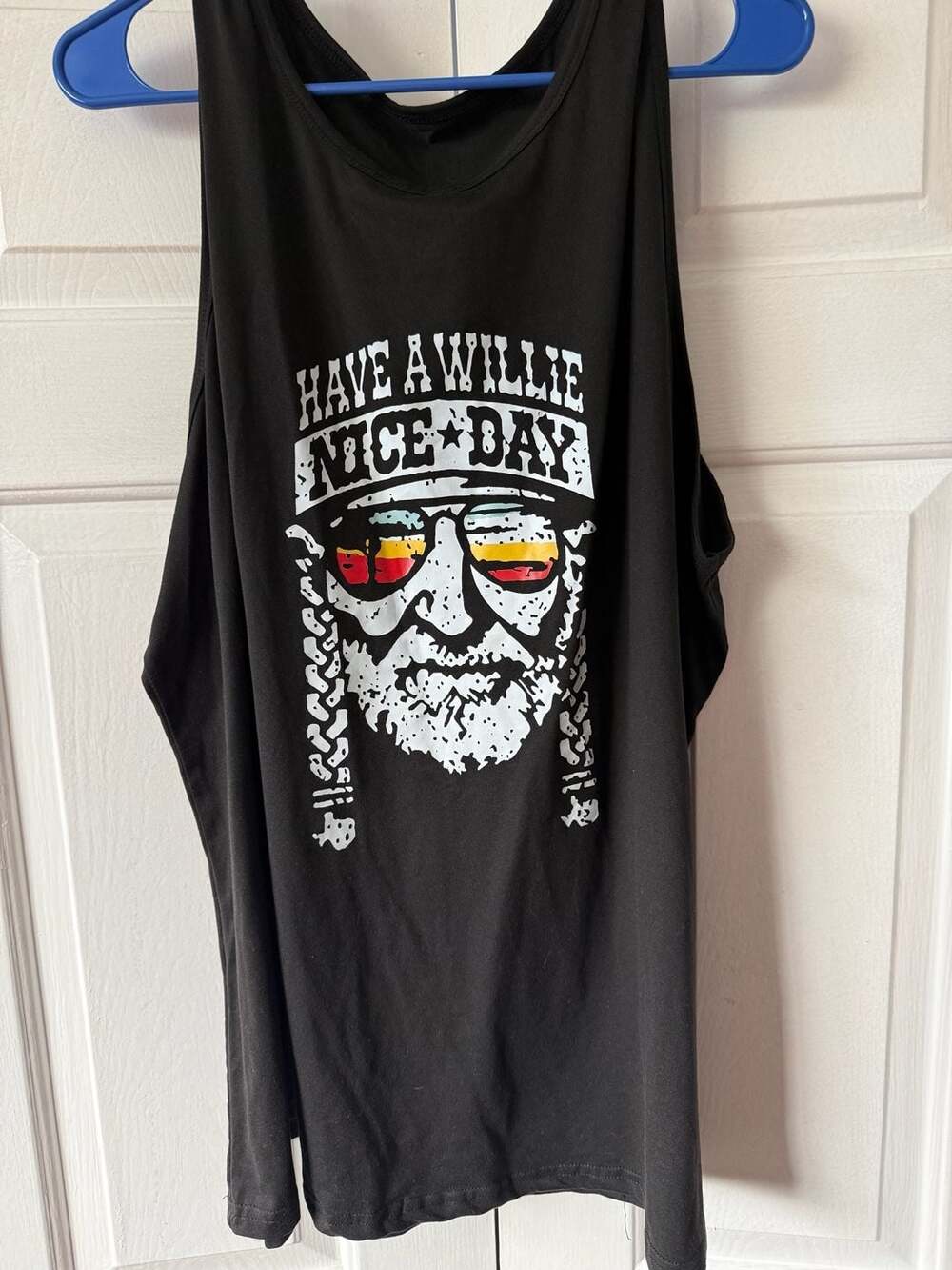 Willie Nelson Have a Willie Nice Day Graphic Tank Top Black 3XL